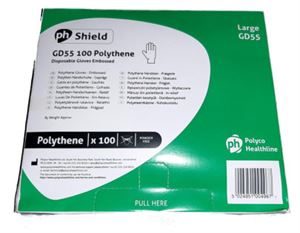 5010021C GD55 Clear Poly Gloves Large