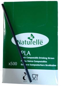 5087060N Black PLA compostible straws