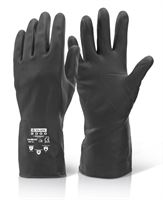 Black Industrial Rubber Gloves SMALL SIZE 7  6801
